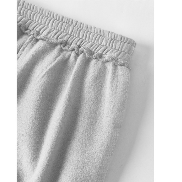 Gray Fleece Joggers Drawstring and Pockets - Picture 6 of 8